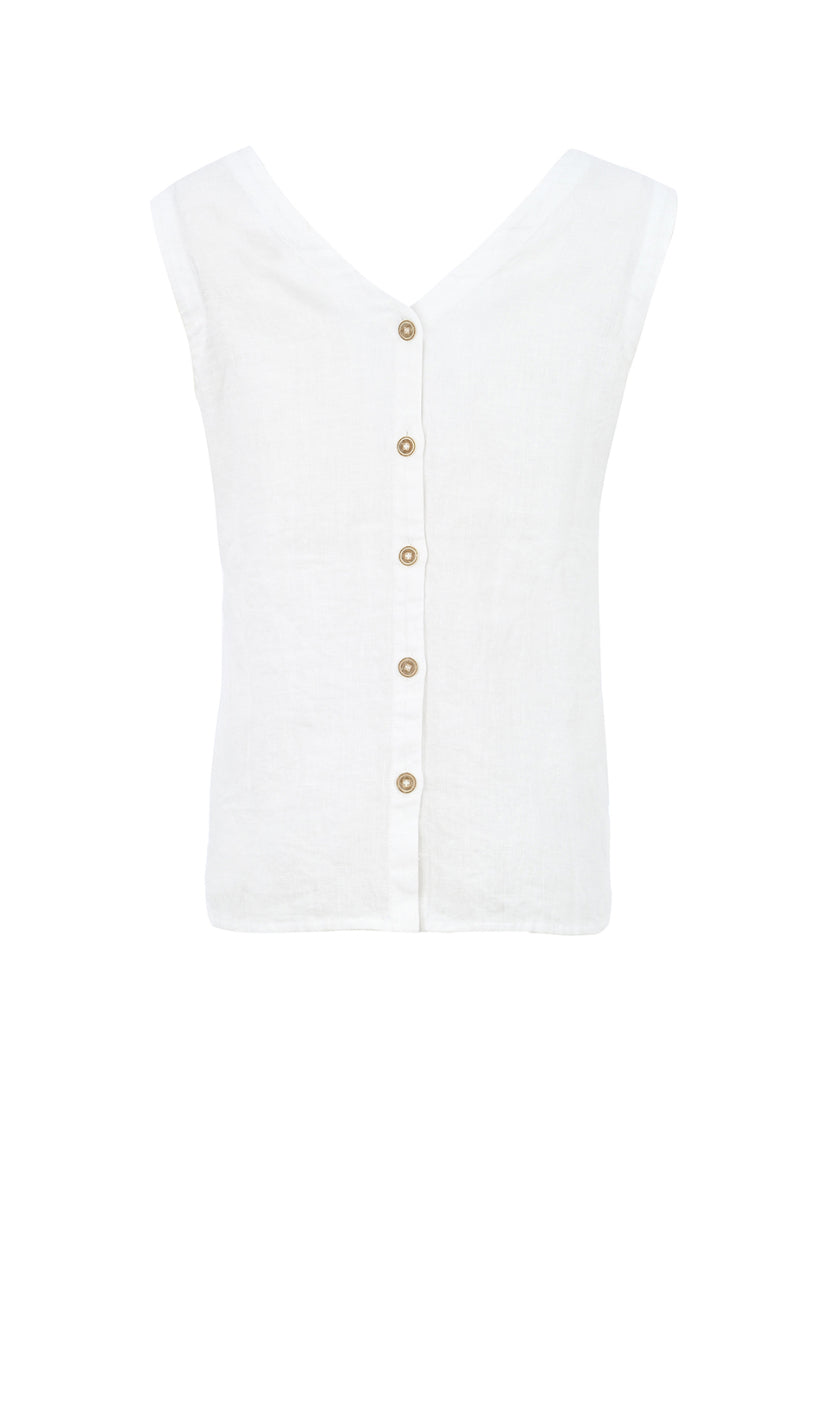 Hannahs Of Erin-Erin Ontario- Dolcezza-Reversible linen tank top-25230,bra friendly,
Button details down front or back
Lightweight, breathable woven fabric
Relaxed fit for effortless style
Versatile design for multiple looks
Perfect for summer and layering
Chic and comfortable warm-weather essential Available in 3 colours, Sky, Indigo, White