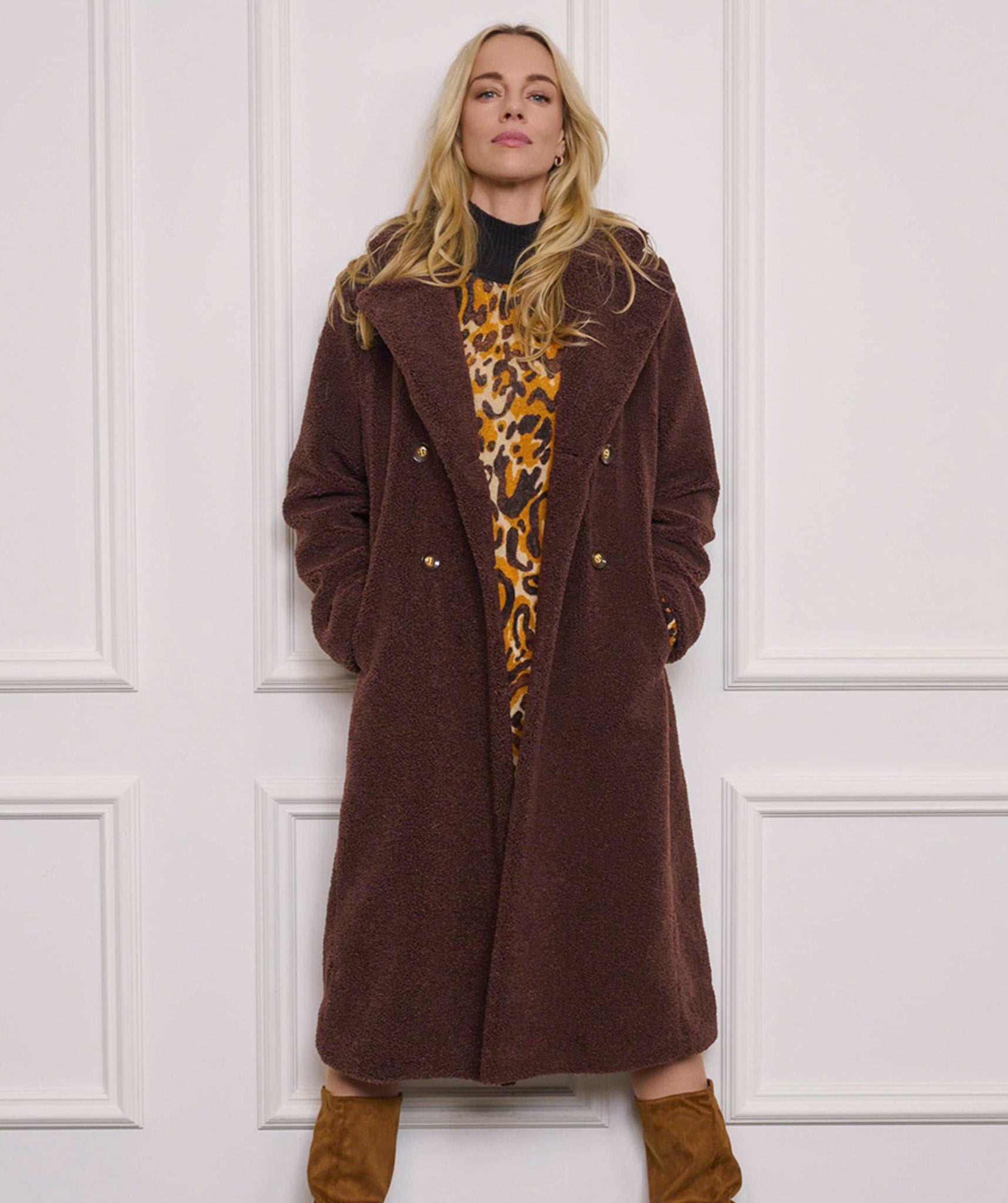 Boucle trench coat clearance