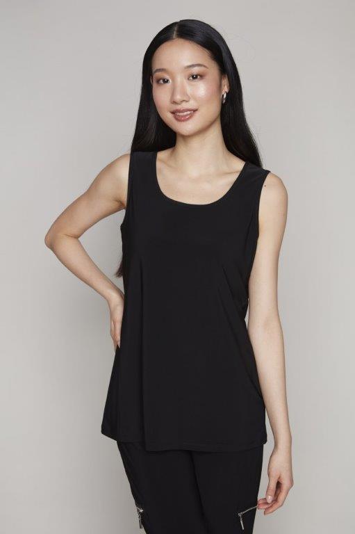 Hannahs Of Erin|Erin Ontario|Compli K|Scoop Neck Cami| 1601 colour black
Made in Canada for premium quality
Scoop neckline with a flattering, feminine shape
Sleeveless design for versatile styling
Relaxed fit with a flowy silhouette
Lightweight and breathable fabric