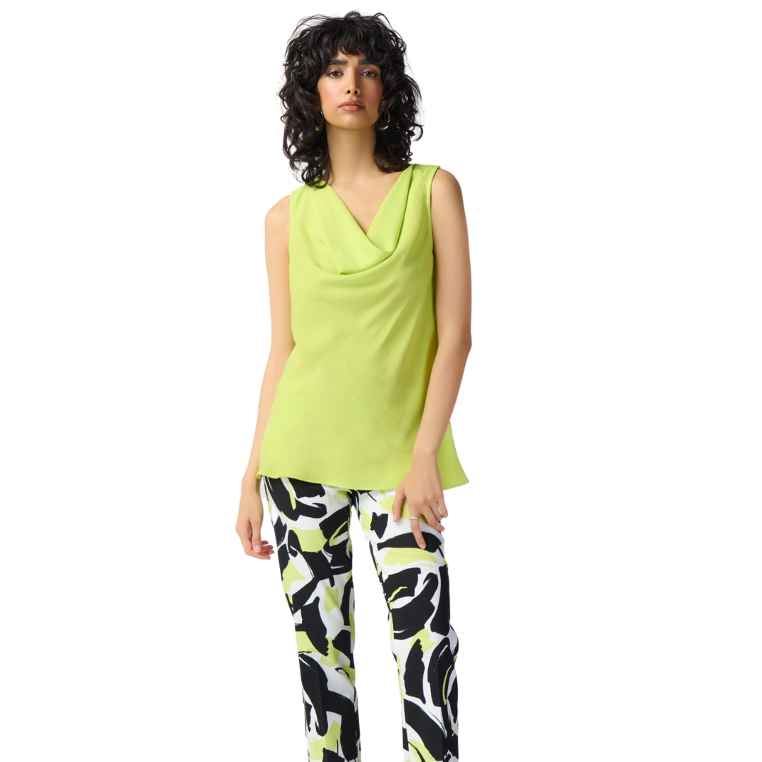 Hannahs Of Erin - Erin Ontario - Joseph Ribkoff Tank Top, Wide straps, bra-friendly design 100% polyester: lightweight, comfortable, easy to care for Draped collar for a sophisticated and unique touch Polished look with comfort Smooth silhouette Effortless style and comfort Available in keylime And black.