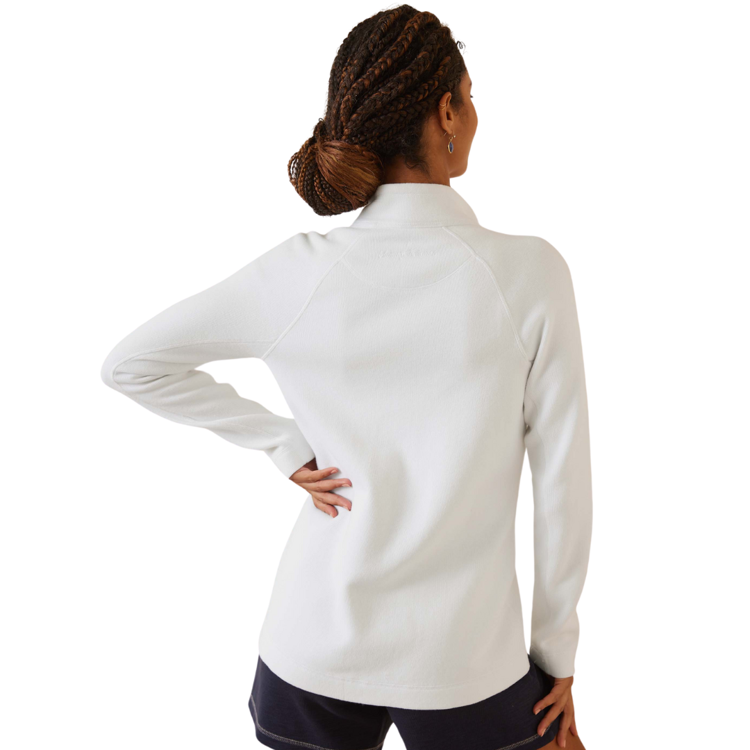 Hannahs Of Erin - Erin Ontario - TOMMY BAHAMA ARUBA FULL ZIP SWEATSHIRT [TW219878-24]: A preppy sweater in three colors (White, Rose, Sky). Versatile for morning hikes, chilly summer nights, or completing any outfit. Classic and timeless preppy vibes with mock neck, full zipper, and convenient pockets. Combines style and functionality seamlessly. Super-soft and cozy feel for comfort on various occasions. Luxurious warmth in an exquisite TOMMY BAHAMA creation. Sophistication meets casual charm. White.